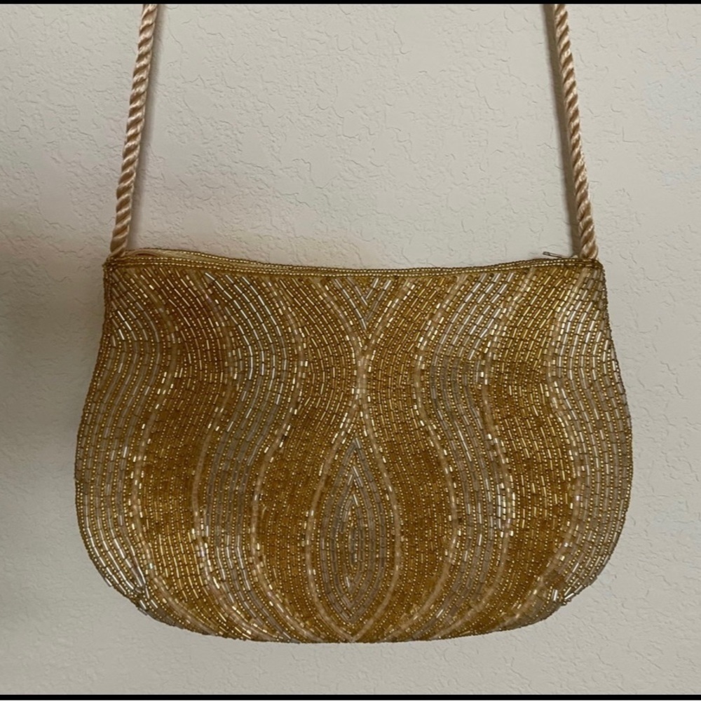 Vintage Gold Beaded Purse